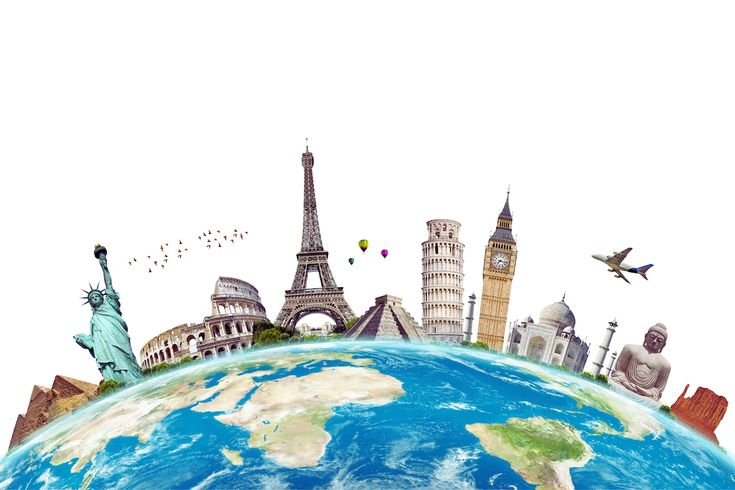 famous,monuments,of,the,world,grouped,together,on,the,planet